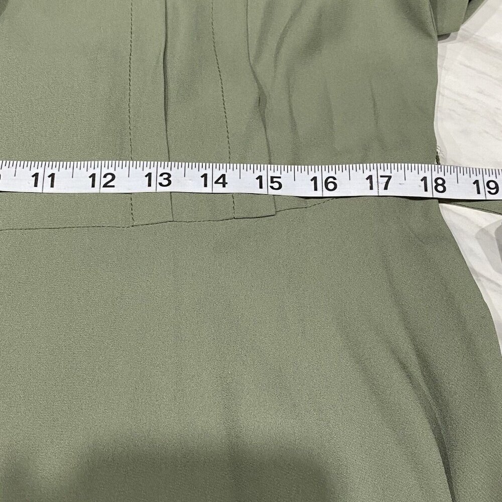 Nanette Lepore Shirt Dress Collared Puff Sleeve Pleated Tie Waist Size 14 NWT - Picture 8 of 11